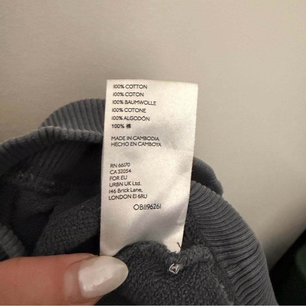 Anthropologie Pilcro Distressed Mock Neck Crewneck Sweatshirt Gray - Picture 5 of 5